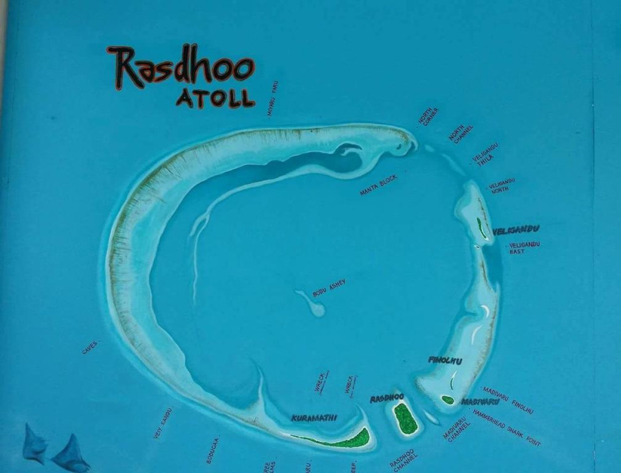 Остров Расду Мальдивы на карте
