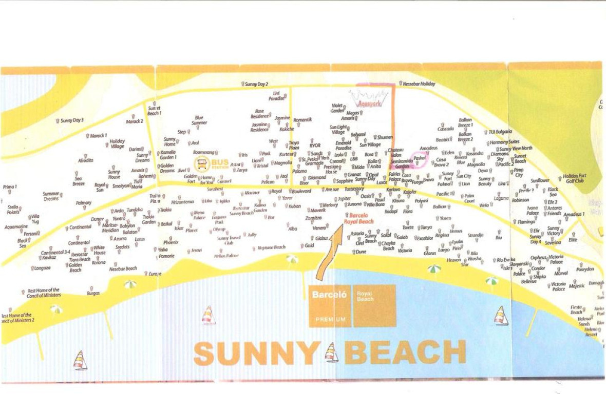 Карта солнечный берег