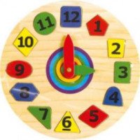 Рамка-вкладыш Мир деревянных игрушек "Часы геометрия"