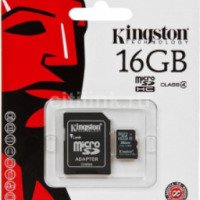 Карта памяти Kingston MicroSDHC 16GB Class4