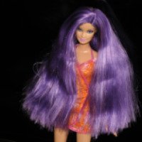 Кукла Mattel Barbie Hairtastic Orange Dress Long Purple Hair Doll