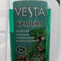 Шампунь с бальзамом и кондиционером для жирных волос Vesta "Крапива"