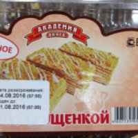 Пирожное Академия Вкуса со сгущенкой