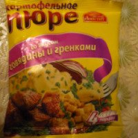 Картофельное пюре Русский аппетит со вкусом говядины и гренками
