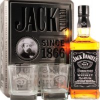 Виски Jack Daniels - подарочная коробка с двумя бокалами