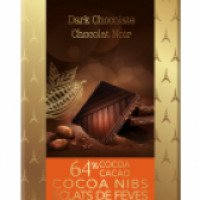 Горький шоколад Jacquot 64% какао с карамелизированными кусочками какао-бобов