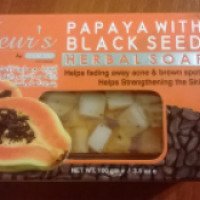 Травяное мыло Fleur's by Hemani Papaya With Black Seed Herbal Soap