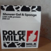 Подарочный набор Dolche Milk гель для душа + мочалка