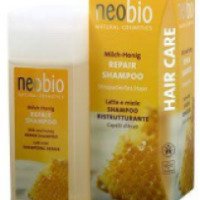 Восстанавливающий шампунь Neobio "Молоко-мед"