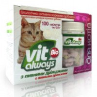 Биологически активная кормовая добавка для кошек Vit always Bio с ламинаерией