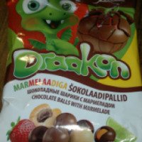 Шоколадные шарики с мармеладом Kalev "Drakon"