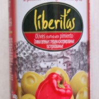 Оливки зеленые с перцем Liberitas