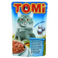 Консервы для кошек-пауч Tomi "Лосось и форель"