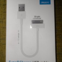 USB дата-кабель Deppa для зарядки и синхронизации для Apple iPhone 4 и IPad
