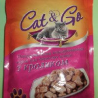 Консервированный корм для взрослых котов с кроликом "Cat & Go"