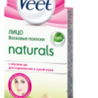 Восковые полоски Veet Naturals для лица