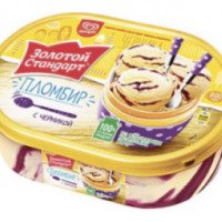 Мороженое Инмарко пломбир "Золотой стандарт" с черникой