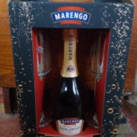 Подарочный набор Marengo "Вино игристое полусладкое белое Semi-Sweet и 2 бокала"