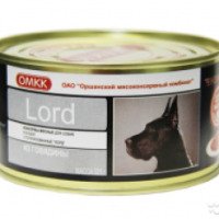 Мясные консервы для собак и кошек стерилизованные ОМКК "Lord"