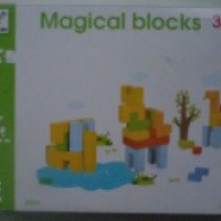 Детский деревянный конструктор Wise Cube Magical blocks