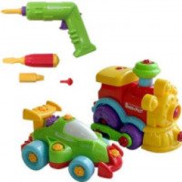 Набор игрушек Keenway "BUILD AND PLAY" машина и паровозик в коробке
