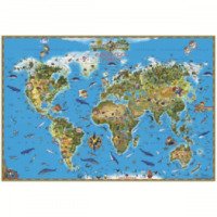 Детская карта мира Ди Эм Би "Обитатели земли"