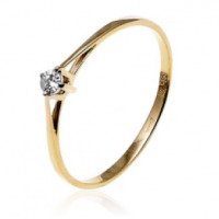 Золотое кольцо "Русское золото арт" с бриллиантом