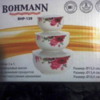 Набор 3 в 1: Фарфоровые миски для хранения продуктов с пластмассовыми крышками Bohmann
