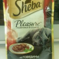 Корм для кошек Sheba Pleasure "Ломтики в соусе" из говядины и ягненка