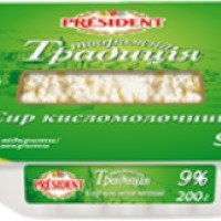 Сыр кисломолочный President Творожная традиция 9%