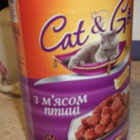 Корм для котов в консервной банке с мясом птицы Cat & Go