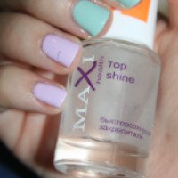 Быстросохнущий закрепитель для ногтей Maxi Health Top Shine