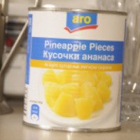 Кусочки ананаса в легком сиропе Aro