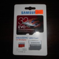 Карта памяти Samsung MicroSD 32gb CLass 10 EVO plus