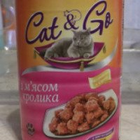 Корм для взрослых котов в консервной банке с кроликом Cat & Go