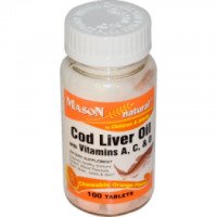 Витамины для детей и взрослых Mason Vitamins "Cod Liver Oil with Vitamins A, C, & D"