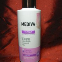 Тоник для лица очищающий, сужающий поры Mediva T-Zone против черных точек