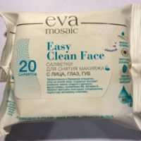 Салфетки для снятия макияжа с лица, глаз, губ Eva Mosaic Easy Clean Face