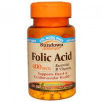 Фолиевая кислота Sundown Naturals Folic Acid 400 mcg