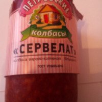 Колбаса варено-копченая Петровский мясокомбинат "Сервелат"