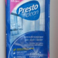 Влажные чистящие салфетки Presto Clean "Для стекол и зеркал"