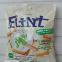 Сухарики пшенично-ржаные Flint "Сметана с зеленью"