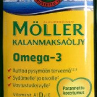 Витамины Moller Omega-3 "Рыбий жир жидкий с витаминами A, D, E"