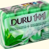 Мыло туалетное "DURU 1+1" с экстрактом зеленого чая +увлажняющий крем