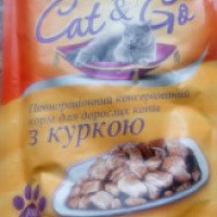Консервированный корм для взрослых кошек Cat & Go с курицей
