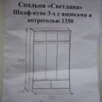 Шкаф-купе Мебель Маркет "Светлана" 3-х створчатый с ящиками и антресолью