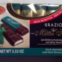 Шоколад Maitre Truffout "Grazioso" Dark chocolate bars with Mint flavoured filling