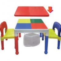 Детский столик с двумя стульчиками и игровой панелью Superplastic
