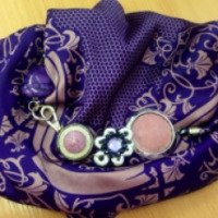 Дизайнерский шарф-бусы "Пурпурный манул"
