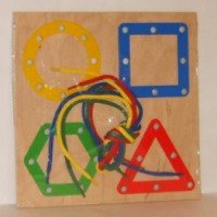 Развивающая игра Шнуровка деревянная ЛЭМ "Геометрия"